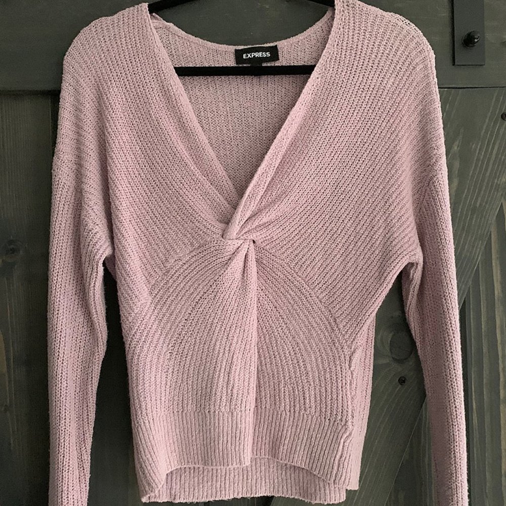 EXPRESS Twist Front V-Neck Sweater